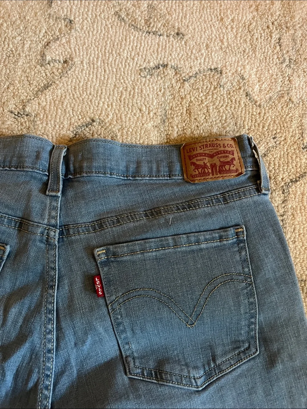 Levi's Mid Blue Denim Jean Shorts